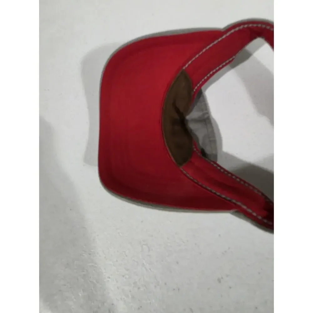 True Religion Sample Visor Hat Gray Blue Horseshoe Logo Leather Strap Paramount
